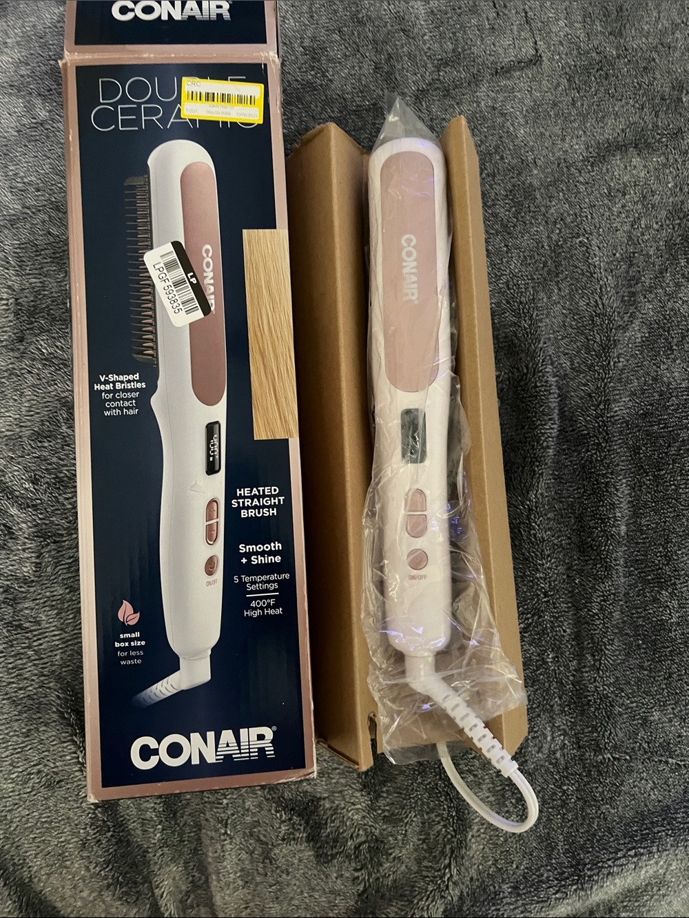 Conair Heated Straight Brush - Pink/White